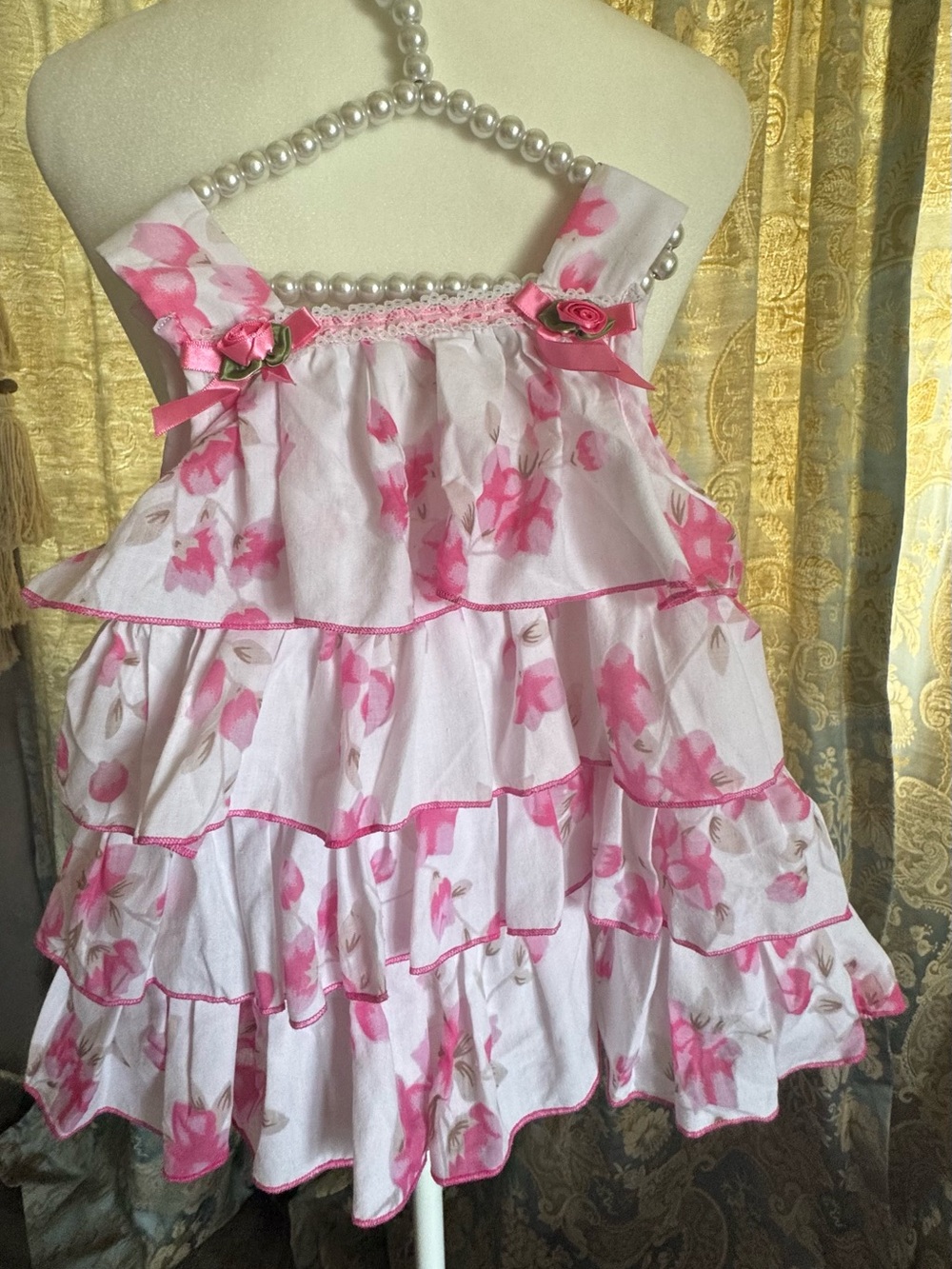 Bryan  Floral Tier Sundress with Bloomers Shorts Baby Girl Size 6-9 Months